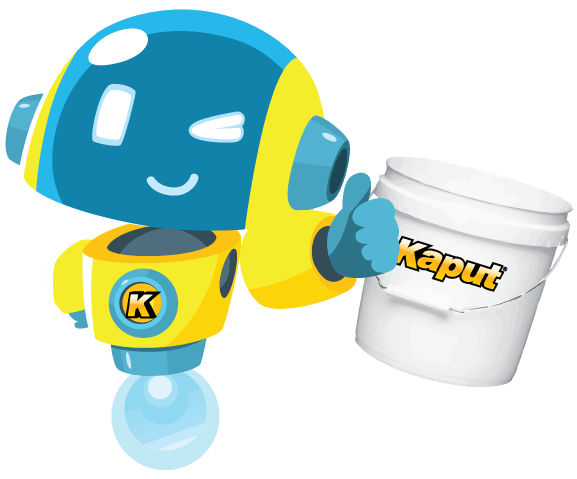 kaput smart bot with kaput labeled pail