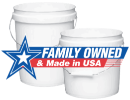 kaput products buckets with family owned & made in USA badge